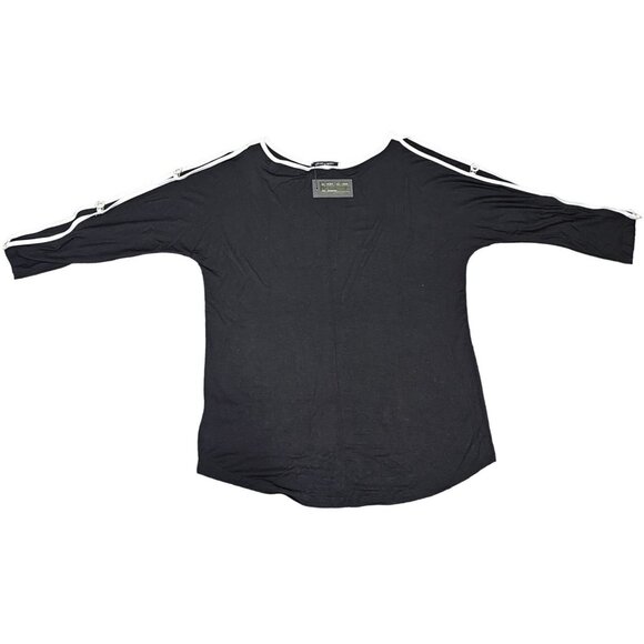 Cable & Gauge Long Sleeve Top Black‎ & White Trim Size M/M/M (RN# NB1Q543) - Picture 2 of 10